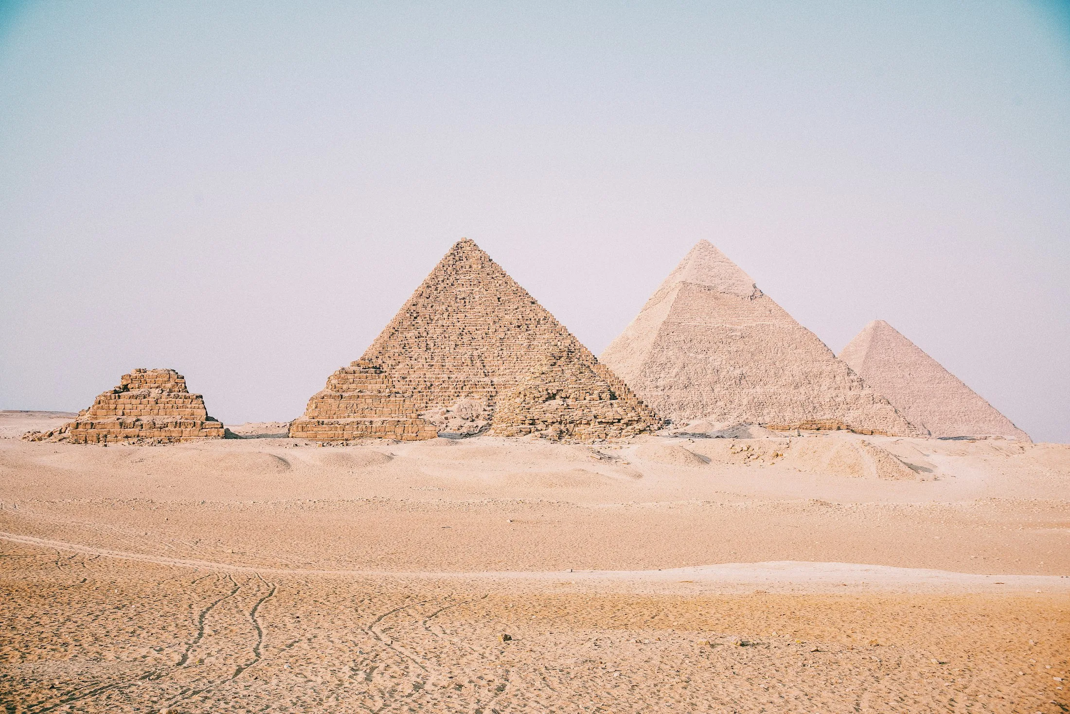 The Great Pyramids of Giza at sunset - Private Egypt Tours with Discovery Tours Egypt